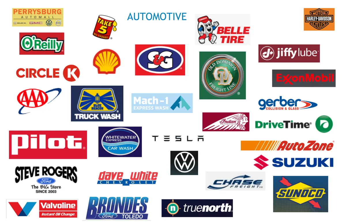 Merit Plumbing past clients, automotive.