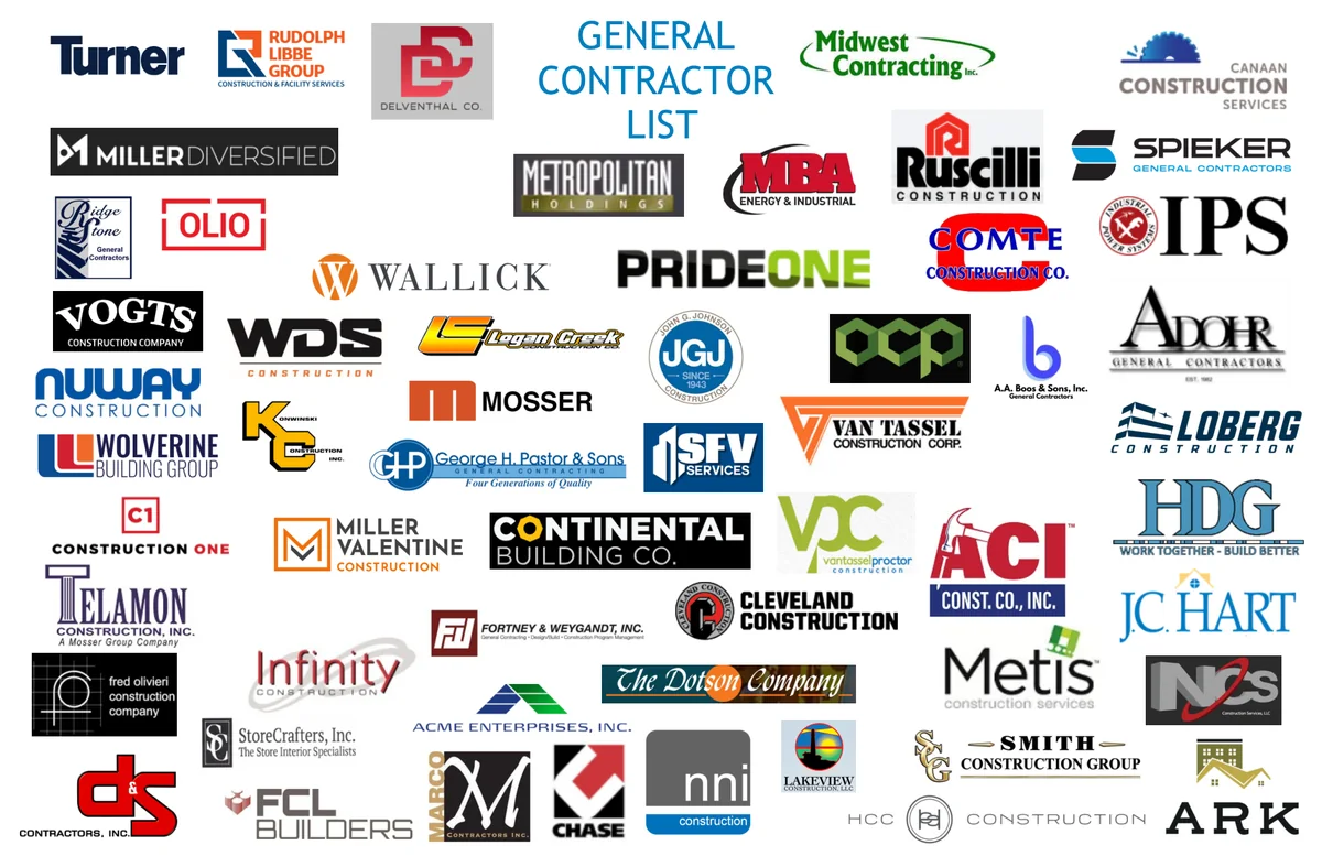 Merit Plumbing past clients, general contractors.