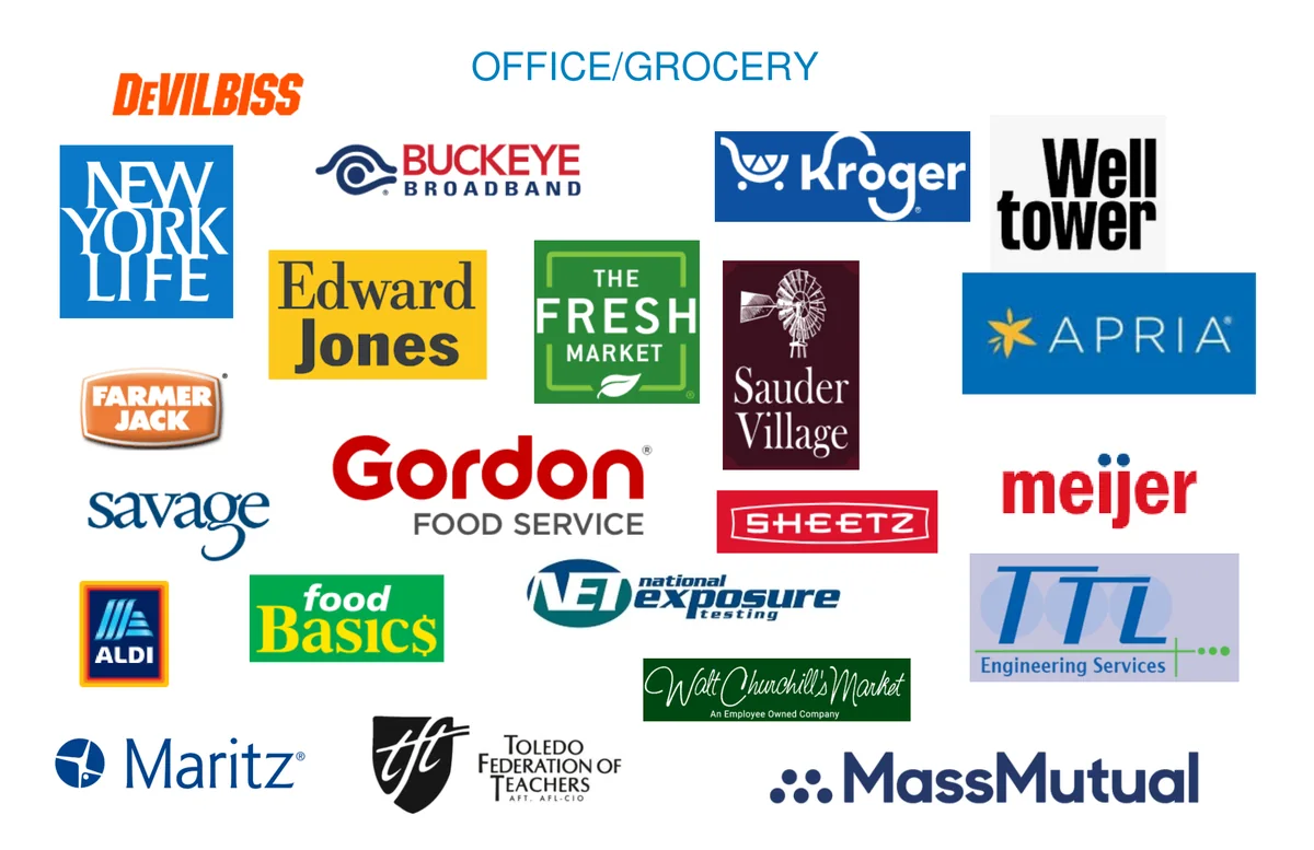 Merit Plumbing past clients, office and grocery.