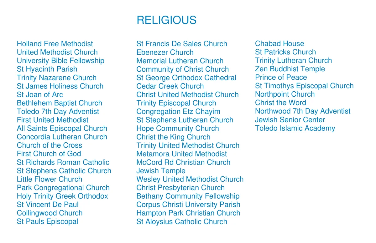 Merit Plumbing past clients, religious.